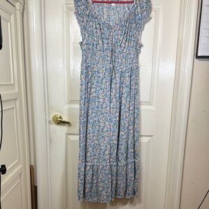 Old Navy | Dresses | Old Navy Womens Floral Elastic Waist Defined Maxi  Tiered Summer Sz Large | Poshmark